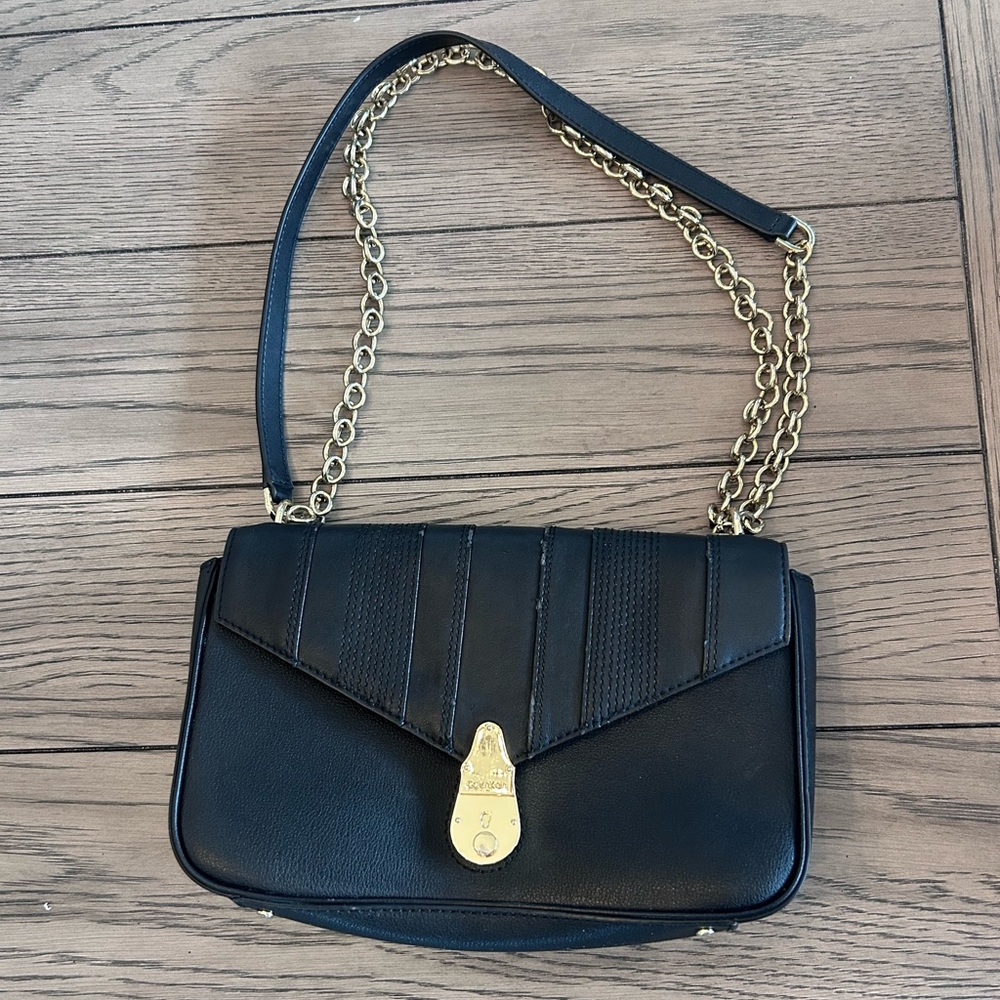 Calvin Klein Lock Leather Shoulder Bag